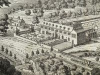 Antique Print FLAXLEY ABBEY, nr Westbury Gloucestershire, Original Johannes KIP, Atkyns 1712