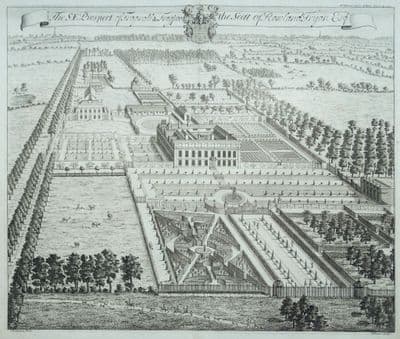 Antique Print FROGNAL HOUSE, Fragnall Sidcup London Kent J. KIP, Harris 1719