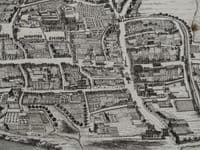 Antique Print GLOSTER City, GLOUCESTER birds eye street plan Original Johannes KIP, Atkyns 1712