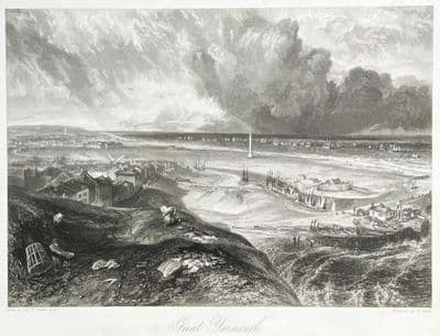Antique Print  GREAT YARMOUTH, NORFOLK, J.M.W. Turner original engraving 1838