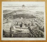 Antique Print HAMPTON PARK, Lammas, Minchinhampton, Gloucestershire, Original J.KIP, Atkyns 1712