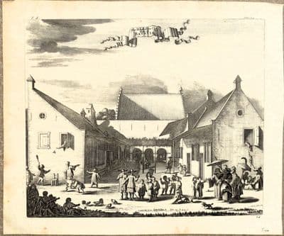 Antique Print JAKARTA HOSPITAL, JAVA, JAWA, Batavia Original Engraving   1744.
