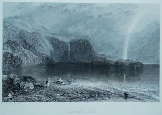 Antique Print KESWICK, DERWENTWATER, CUMBRIA, Lake District J.M.W. Turner 1838