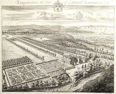Antique Print KINGSWESTON, Bristol Original Johannes KIP engraving Atkyns 1712