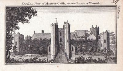 Antique Print MAXSTOKE CASTLE BIRMINGHAM Original  Copper Engraving  c1770