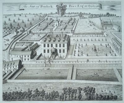 Antique Print MORANTS COURT Chevening, Kent, Original Johannes KIP, Harris 1719