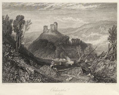 Antique Print OKEHAMPTON, DEVON J.M.W. Turner original vintage engraving 1838