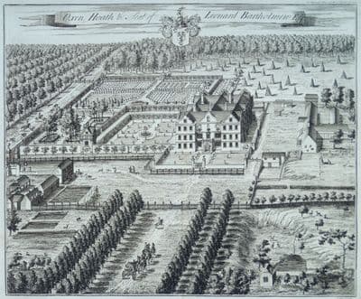 Antique Print OXON HOATH West Peckham Kent Original Johannes KIP, Harris 1719