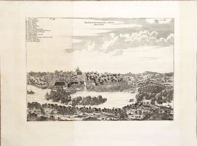 Antique Print PALEMBANG, SUMATRA, INDONESIA, J.CHURCHILL Original  Engraving 1744.