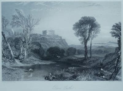 Antique Print POWIS CASTLE, Welshpool, Wales J.M.W. Turner Original 1838