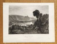 Antique Print PRUDHOE CASTLE, NORTHUMBERLAND, J.M.W. Turner original engraving 1838