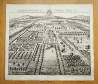 Antique Print SANDYWELL PARK, Cheltenham Gloucestershire, Original Johannes KIP, Atkyns 1712