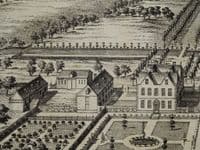 Antique Print SEVENHAMPTON, Cheltenham, Cotswolds, Gloucestershire Johannes KIP, Atkyns 1712