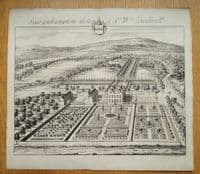 Antique Print SEVENHAMPTON, Cheltenham, Cotswolds, Gloucestershire Johannes KIP, Atkyns 1712