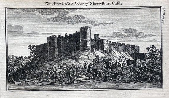 Antique Print SHROPSHIRE SHREWSBURY CASTLE SALOP Original Engraving 1770