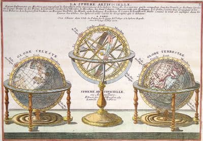Antique Print SPHERE ARTIFICIELLE Armillary Celestial Globe Nicolas De Fer 1717