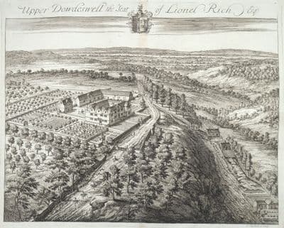 Antique Print UPPER DOWDESWELL, Nr Cheltenham, Gloucestershire Original KIP 1712