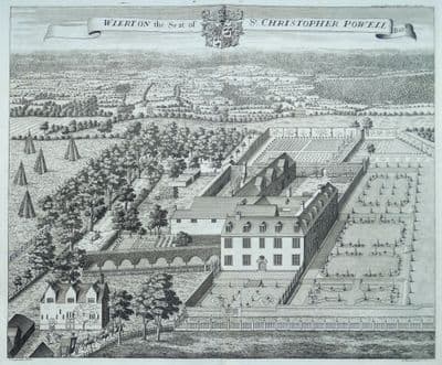 Antique Print WIERTON PLACE, Boughton Monchelsea, Kent Original KIP, Harris 1719