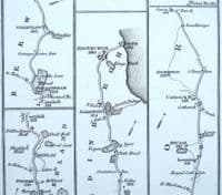 Antique Strip Road Map ROUTE TO EDINBURGH Charles Smith Pocket Companion 1826