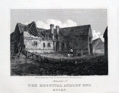 AUDLEY END HOSPITAL, St. MARK'S COLLEGE, ESSEX, Original antique print 1818