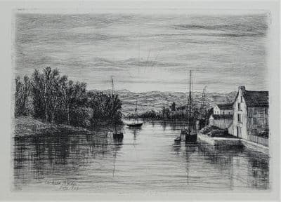 CARDIGAN, WALES, Propert etching original antique print 1869