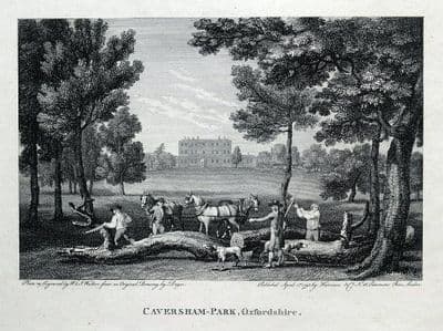 CAVERSHAM PARK, Nr. READING, Berkshire, Original Antique Print 1793