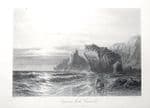 CORNWALL, KYNANCE COVE, LIZARD PENINSULA, Antique Print c1870