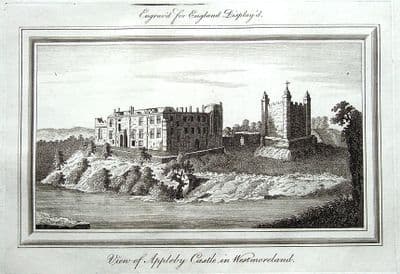 CUMBRIA,APPLEBY CASTLE,CAESAR'S TOWER, England Displayed, Antique Print 1769