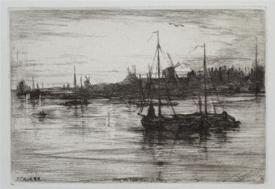 DORT, birthplace of Cuyp, Dortrecht,Holland, J.C.Hook etching antique print 1880