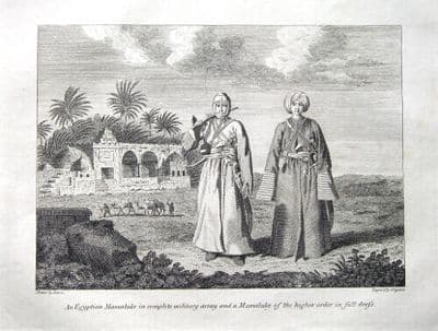 EGYPTIAN MAMALUKES, MILITARY & FULL DRESS, Cooke Antique Portrait Print 1807