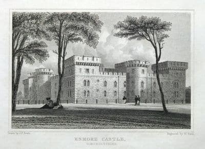 ENMORE CASTLE, ENMORE, Nr. BRIDGWATER, SOMERSET original antique print 1831