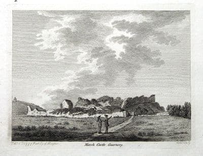GUERNSEY, IVY CASTLE, CHATEAU  de MARAIS,  Hooper  Antique Print 1777