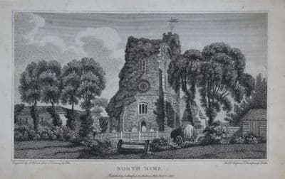 HERTFORDSHIRE NORTH MYMMS  Vintage Copper Engraved Antique Print 1806