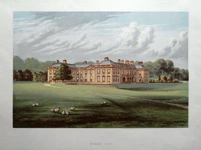 HOLME LACY HOUSE, HEREFORD, HEREFORDSHIRE original antique print c1880