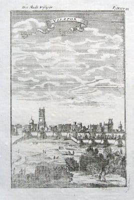 INDIA, VISAPUR, Maharashtra  A.Mallet original antique print 1719