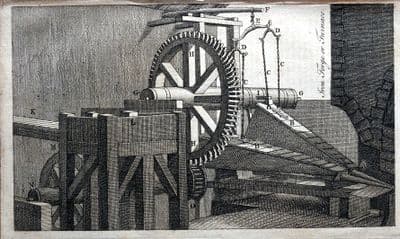 IRON FORGE & FURNACE Original Copper Engraved Antique Print 1764