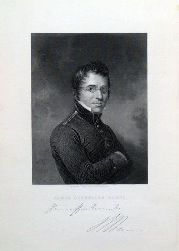 JAMES GLENCAIRN BURNS son of Robert Burns, antique portrait print c1830