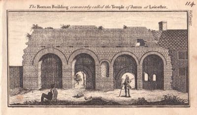 LEICESTERSHIRE TEMPLE OF JANUS  Original Antique Copper Engraved Print 1770