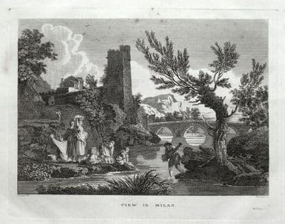 MILAN, MILANO, ITALY G.Cooke Original Antique Print 1817