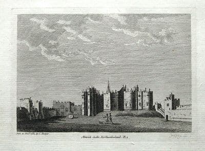 NORTHUMBERLAND, ALNWICK CASTLE, Hooper Antique Print 1784