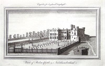 NORTHUMBERLAND, BELSO CASTLE, England Displayed,  Antique Print 1769