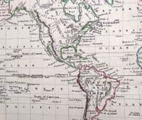 Original 1830 Antique Map of THE WORLD Genuine Old Rest Fenner Engraved Map