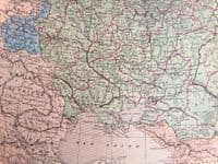 Original Antique Map 1845 RUSSIA & POLAND Ansart Genuine Old Engraved Map