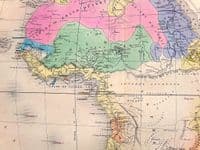 Original Antique Map 1846 AFRICA Felix Ansart Genuine Old Hand Coloured Engraved Map