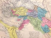 Original Antique Map 1846 IRAN, PERSIA, Persian Empire Felix Ansart Genuine Old Map