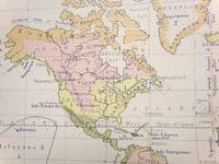 Original Antique Map 1878 WORLD Ethnographic Races of Man Genuine Old Johnston Map