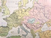 Original Antique Map 1878 WORLD Ethnographic Races of Man Genuine Old Johnston Map