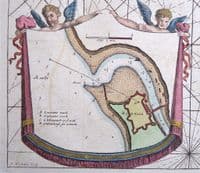 Original Antique Sea Chart 1756 HOLY Island, BERWICK BAMBURGH Genuine Old Authentic Collins map