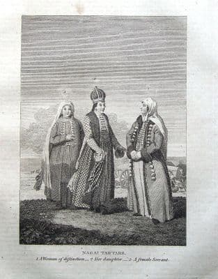RUSSIA FEMALE NAGAI TARTARS, Cooke Original Antique Print 1807