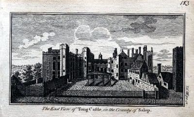 SHROPSHIRE TONG CASTLE  Original Copper Engraved Antique Print c1770
